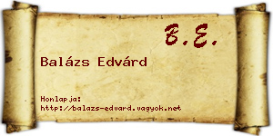 Balázs Edvárd névjegykártya